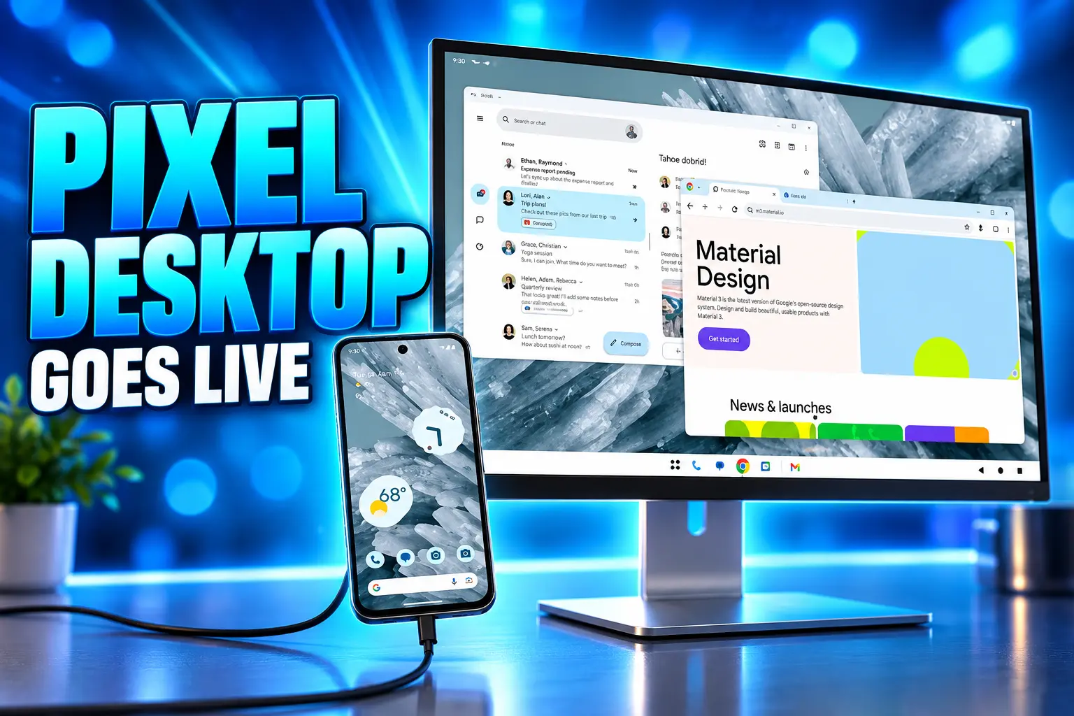 Google Pixel desktop mode USB-C external monitor