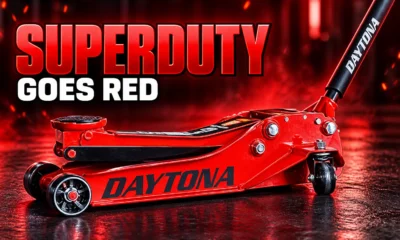 Harbor Freight Daytona metallic red 3-ton floor jack