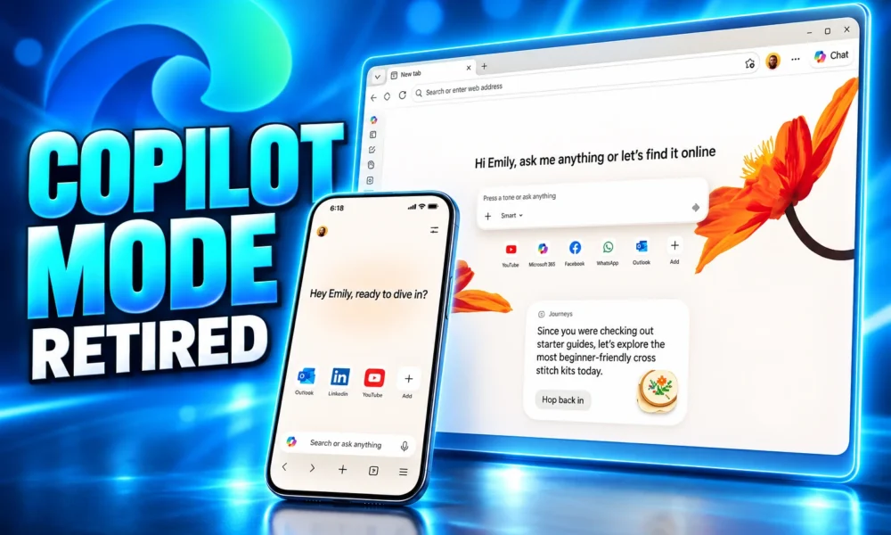 Microsoft Edge Copilot Mode retired mobile update