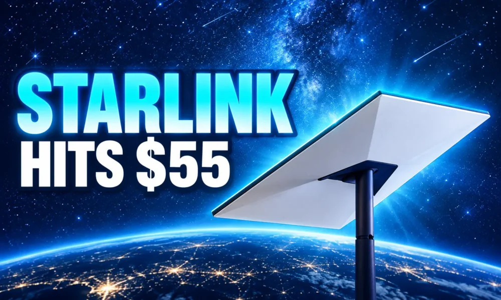 Starlink 100 Mbps plan $55 select areas