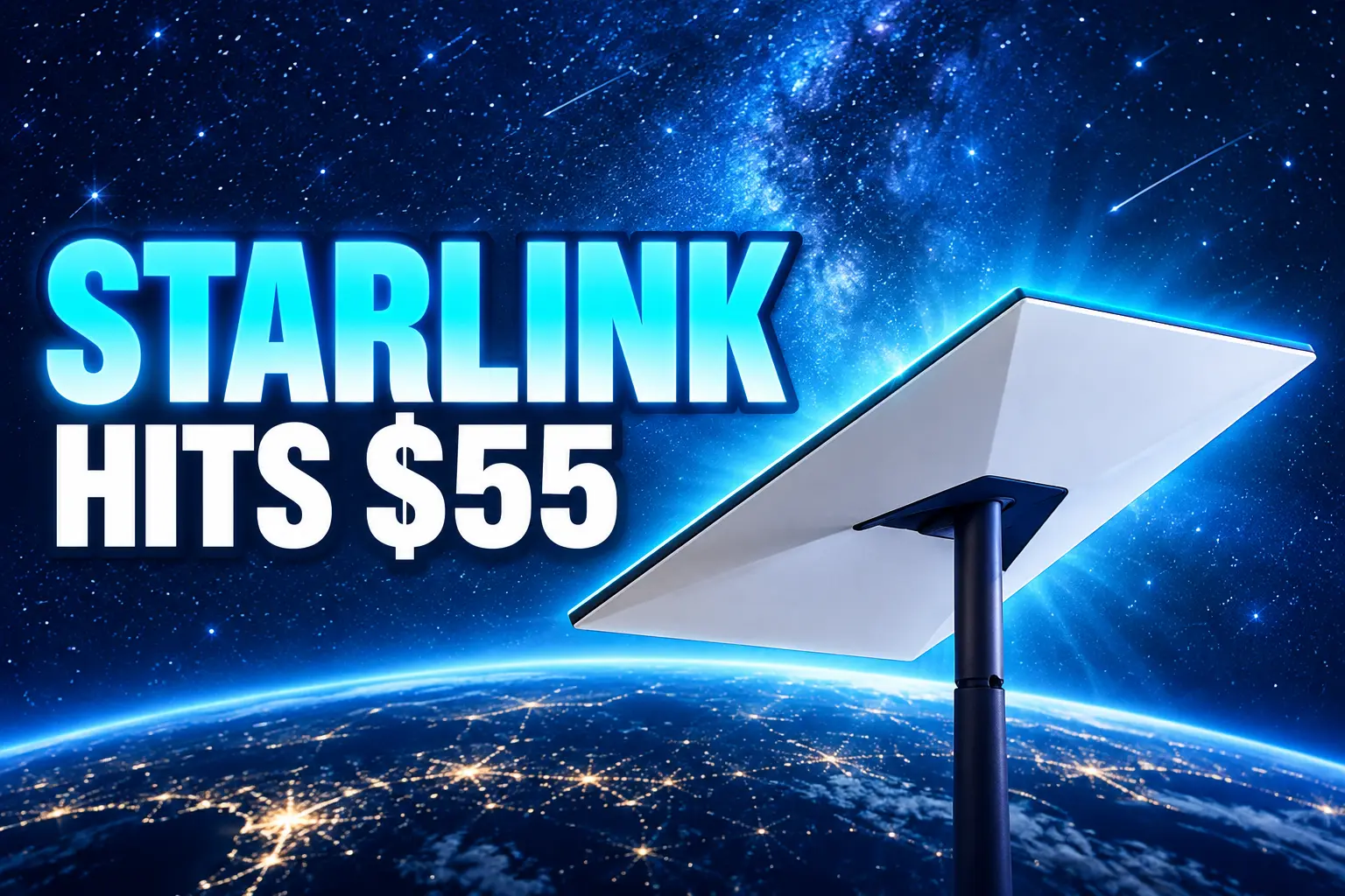 Starlink 100 Mbps plan $55 select areas