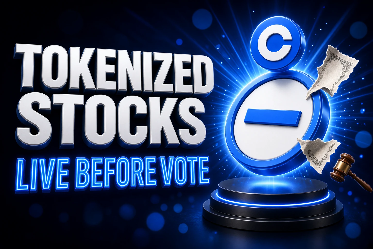 Coinbase tokenized stocks CLARITY Act Senate vote