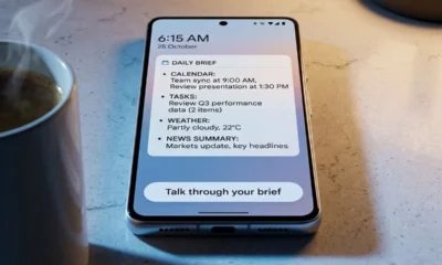 Gemini Daily Brief one tap talk through audio button
