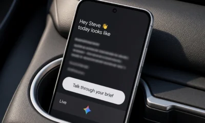 Gemini Daily Brief Talk through your brief floating button