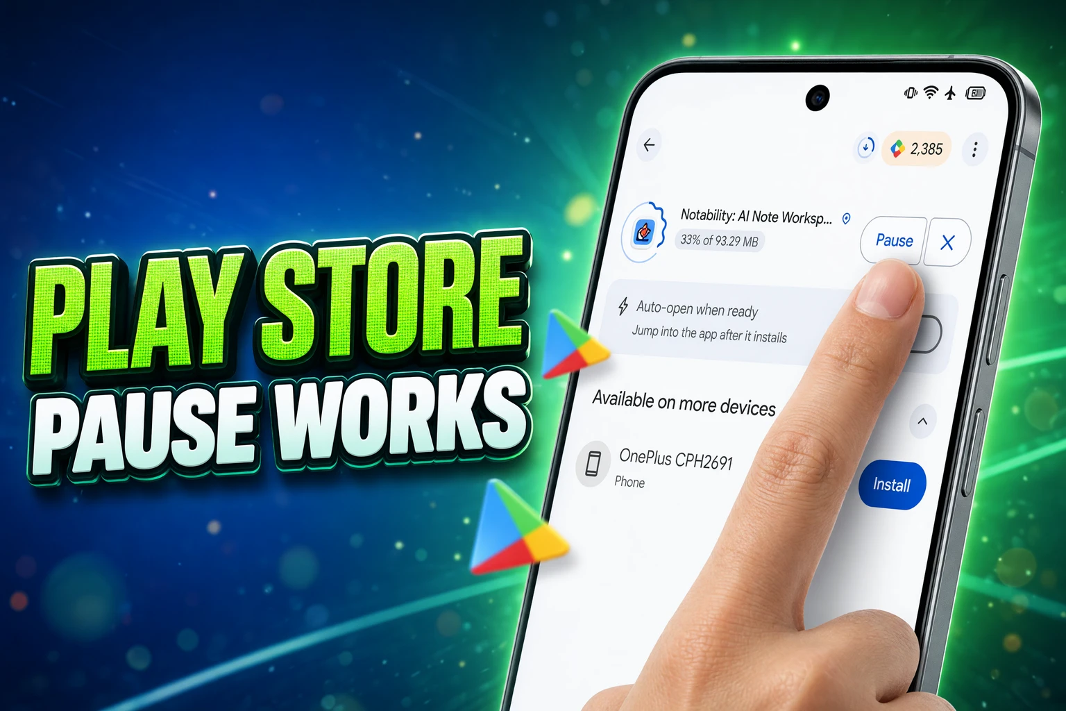 Google Play Store pause resume downloads version 53.0