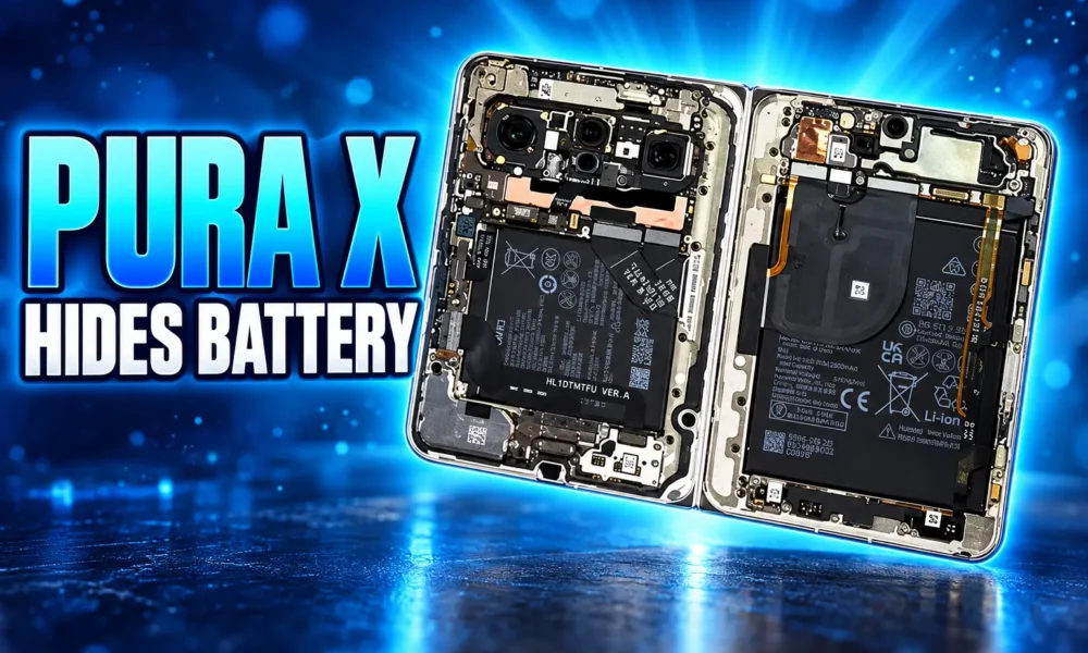 iFixit Huawei Pura X Max glued battery teardown