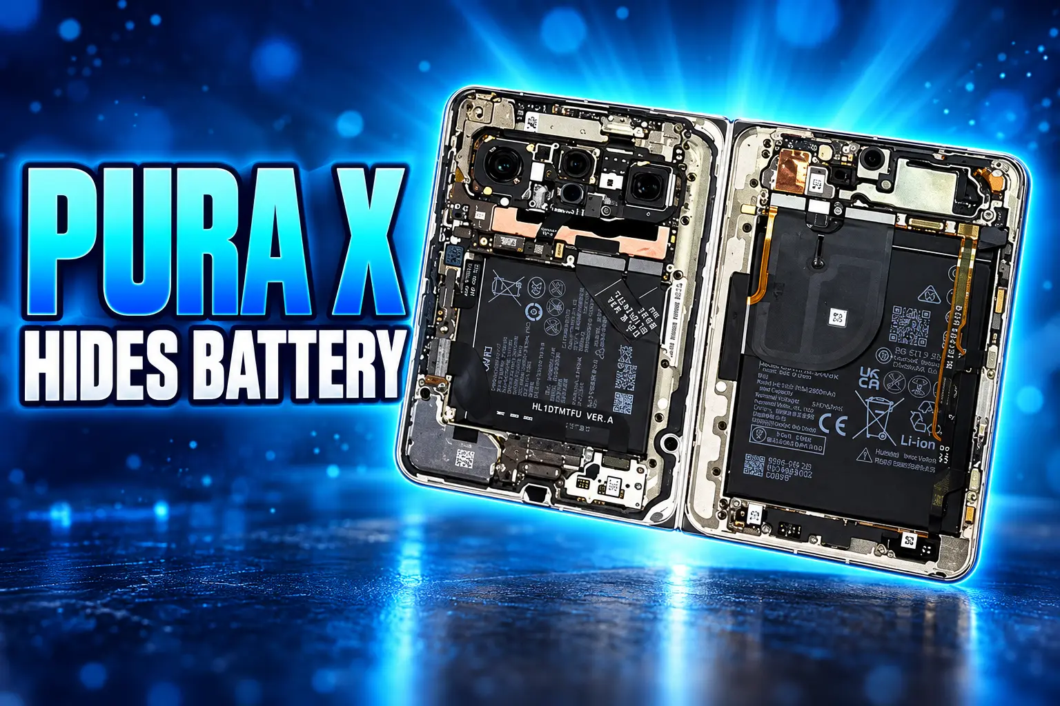 iFixit Huawei Pura X Max glued battery teardown
