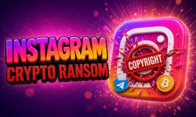 Instagram fake copyright strike crypto ransom scam