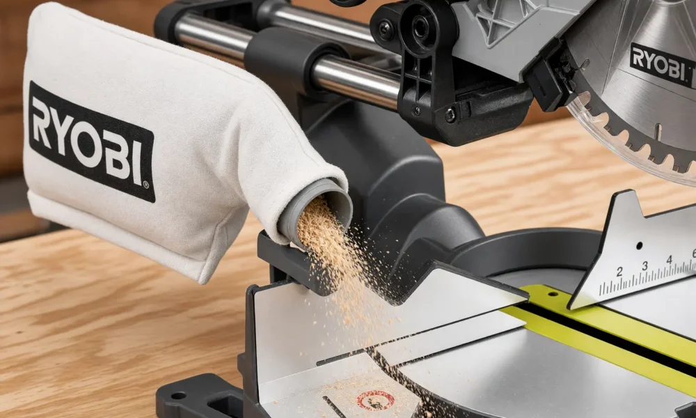 Ryobi TSS121 dust bag packed after two days cutting