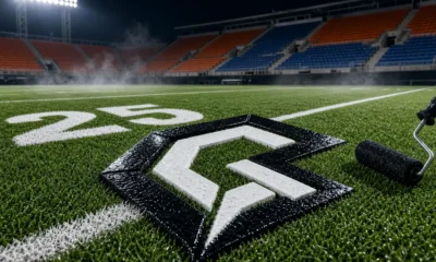 XRP logo on Florida Gators field at The Swamp