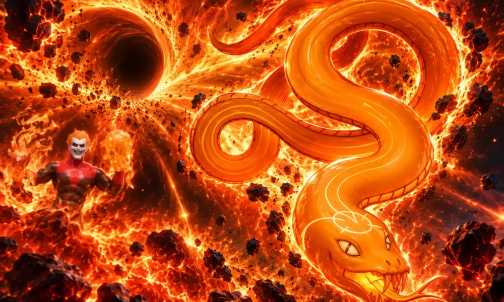 Ophidian bonds with Effigy and detonates Oa's sun