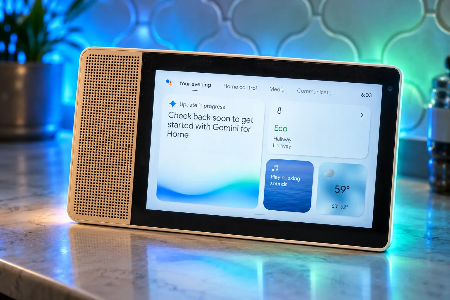 Gemini for Home Lenovo Smart Display onboarding update