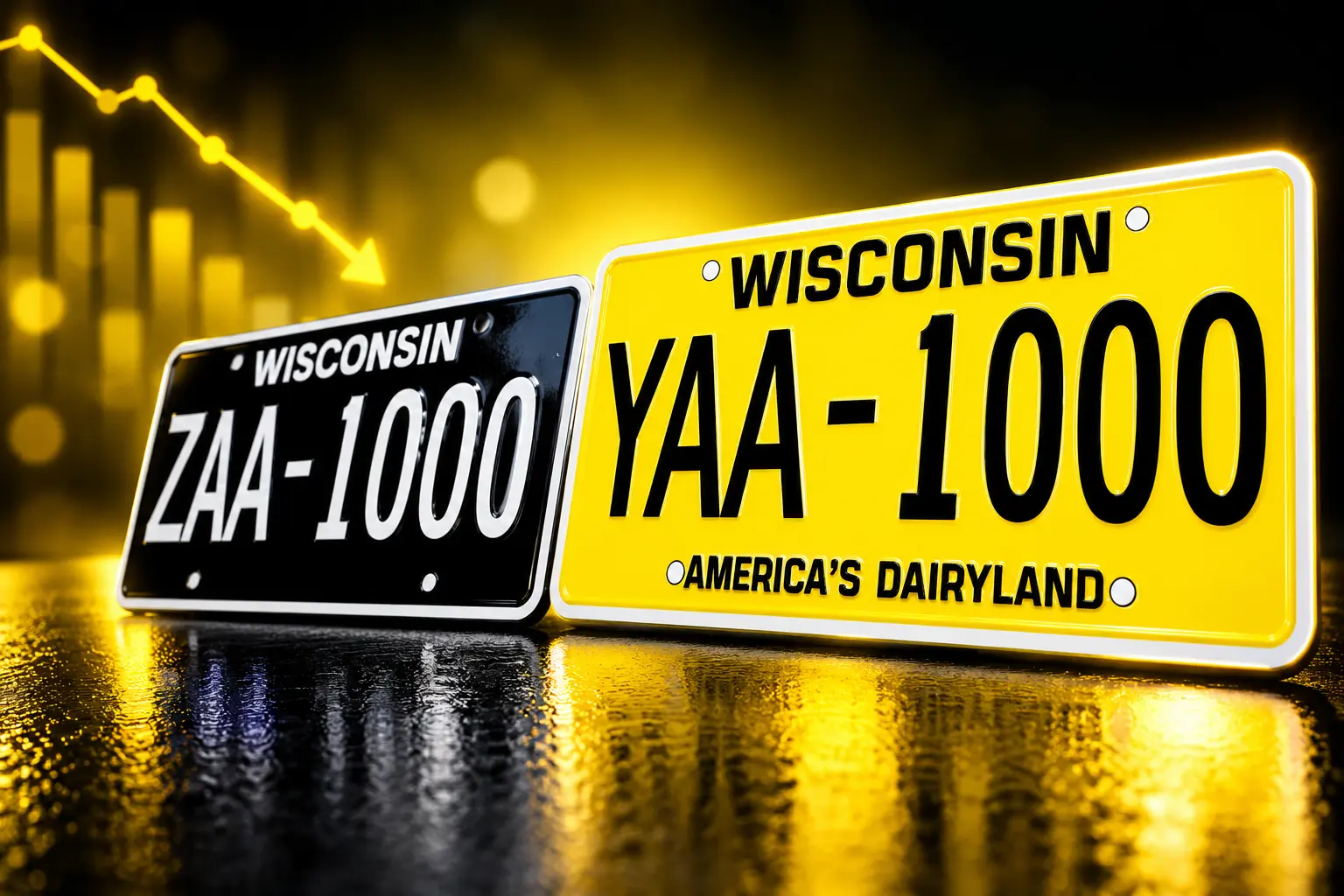 Wisconsin blackout and butter yellow license plates 2026